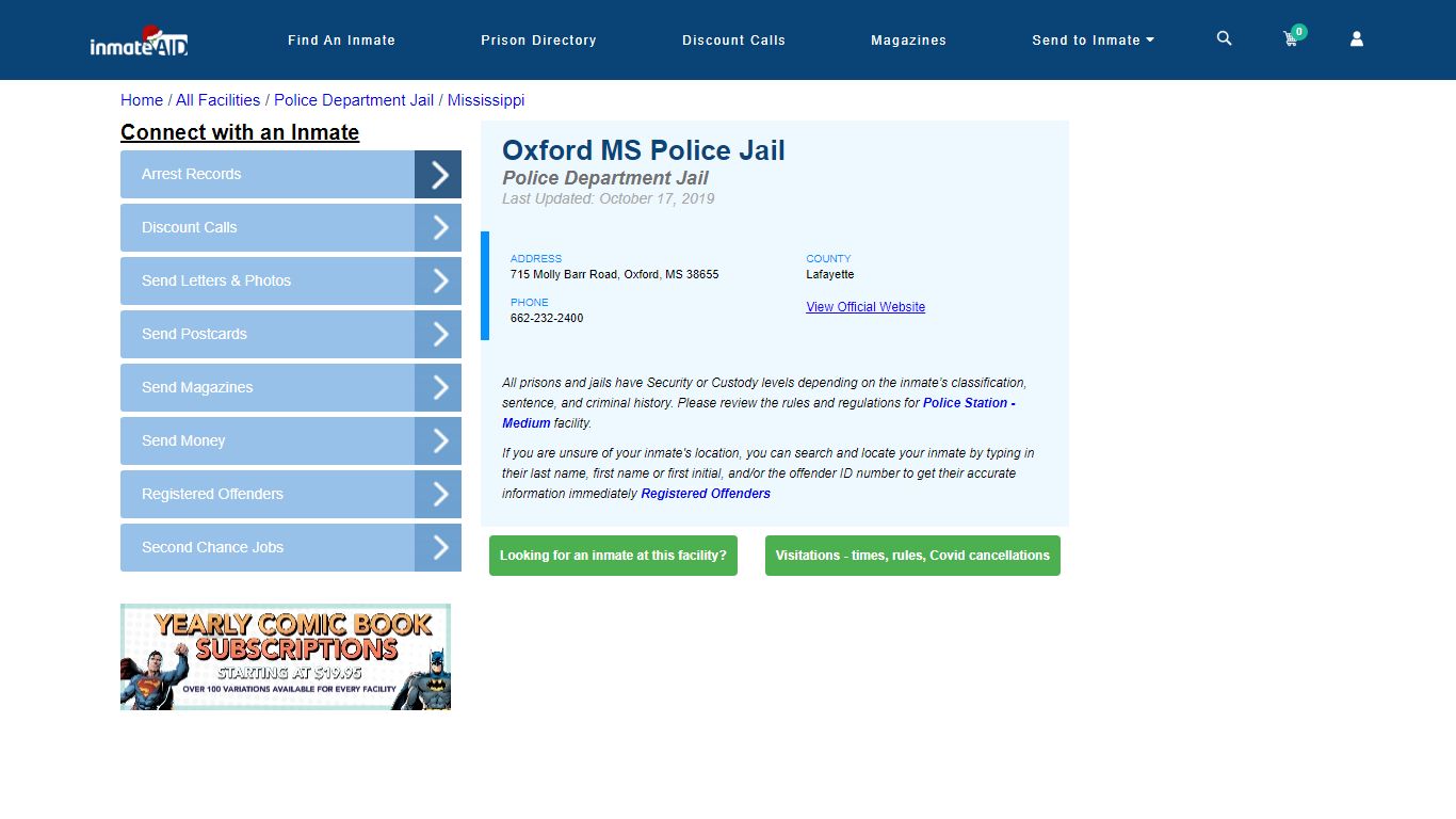 Oxford MS Police Jail & Inmate Search - Oxford, MS